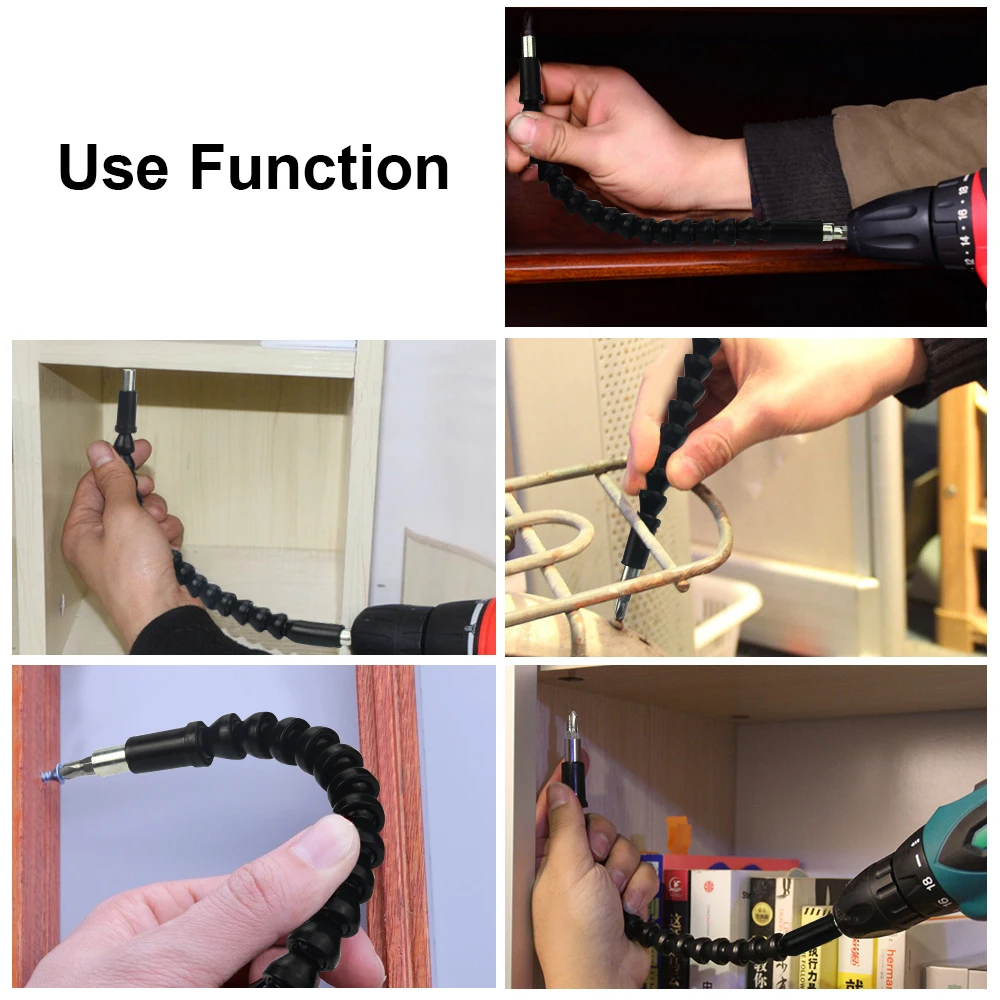 JelBo 290mm Flexible Hex Shaft Drill Bits Extension Bit Holder with Magnetic Connect Drive Shaft Electric Drill Power Tool Kit