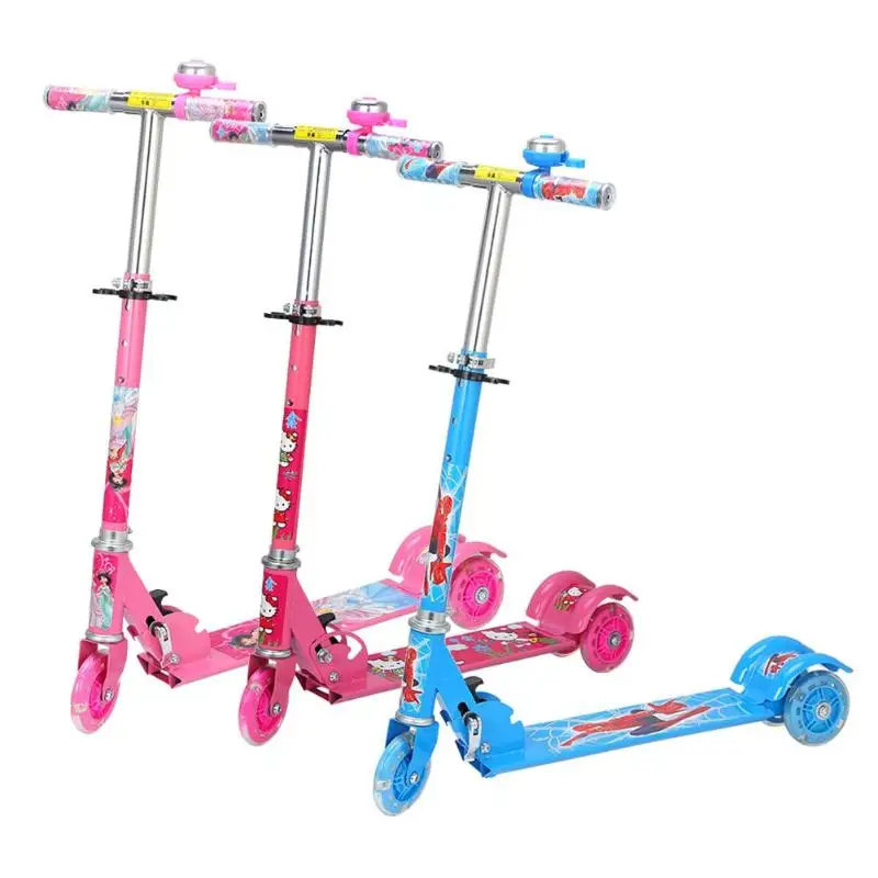 

Cartoon Adjustable Folding Bell Bike Scooter Kids Light Sport Kick Scooter