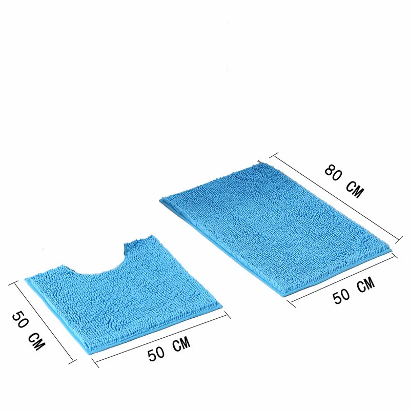 Плюшевые коврики из синели, комплект из 2 предметов, Нескользящие Коврики для ванной комнаты, супер впитывающие коврики для ванной комнаты