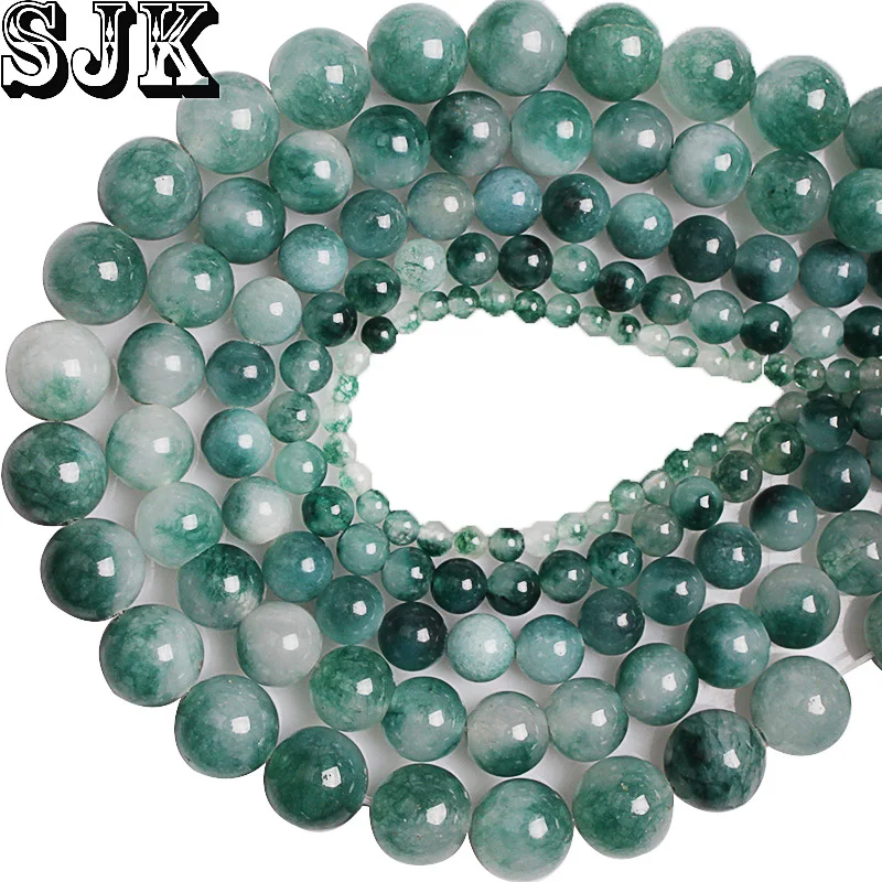 

Natural Moss Jades Stone Green Stone Round Loose Beads 4 6 8 10 12MM Fit DIY Charm Bracelet Necklace Jewelry Making Wholesale