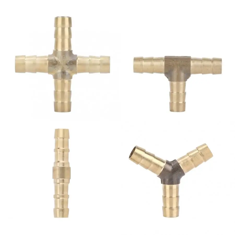 

flex tape 5pcs 8mm Thick Brass Hose Splicer Pipe Fitting Connector Joint Coupler Adapter lead pistol