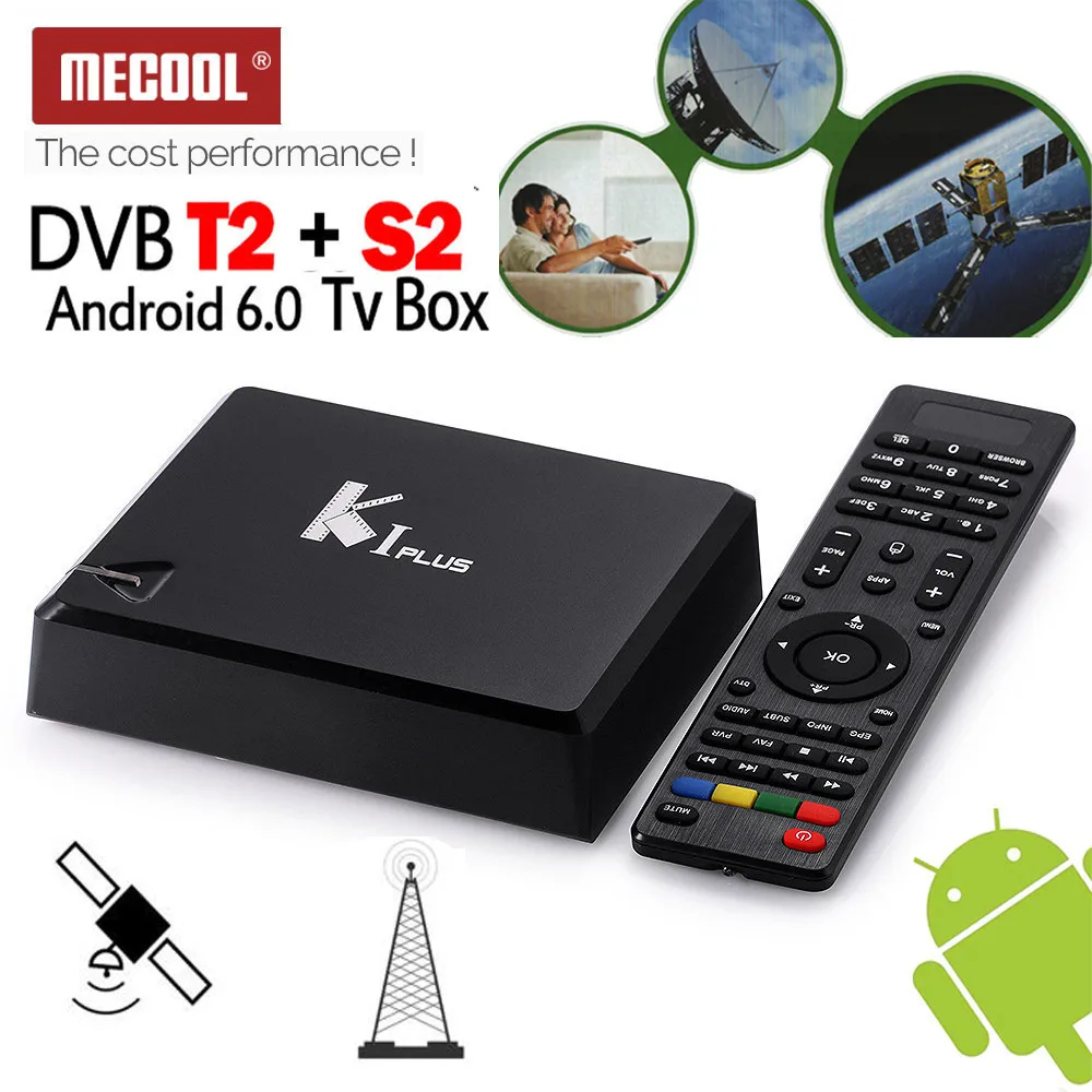 

MECOOL Android 6.0 S905D 1G RAM DTV DVB-T2 Terrestrial DVB-S2 Satellite Receiver Combo TV Tuner Media Player Biss Ccamd Newcam