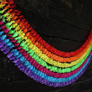 

Flower Strip Set 7PCS/Set Hawaiian Rainbow Seven-Color Buntings Party Arrangement Outdoor Indoor Wedding Birthday Decoration