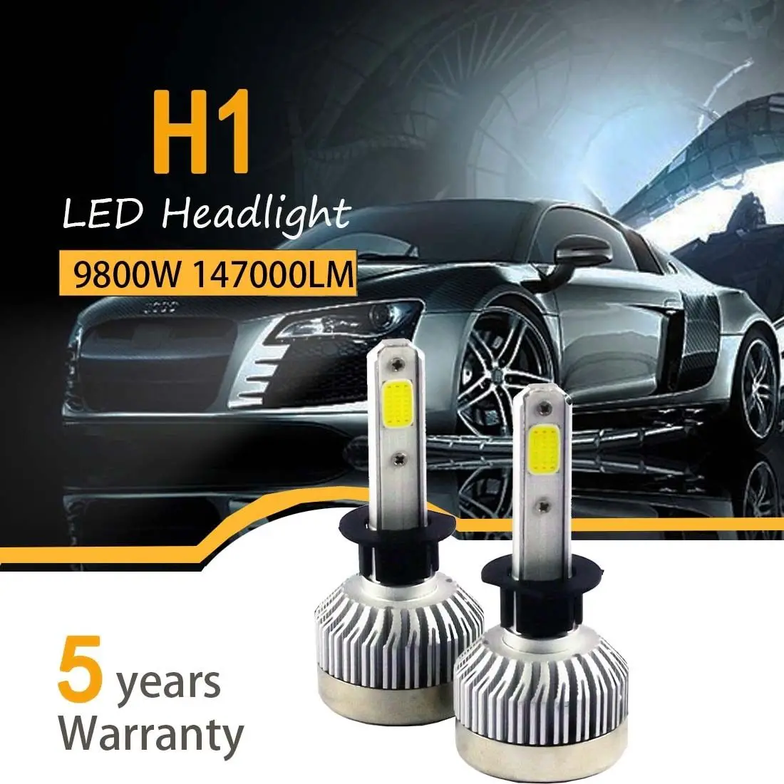 2pcs H1 DC 9-32 V 490 W 73500LM 6000 K белый авиационный алюминиевый профиль светодиодный