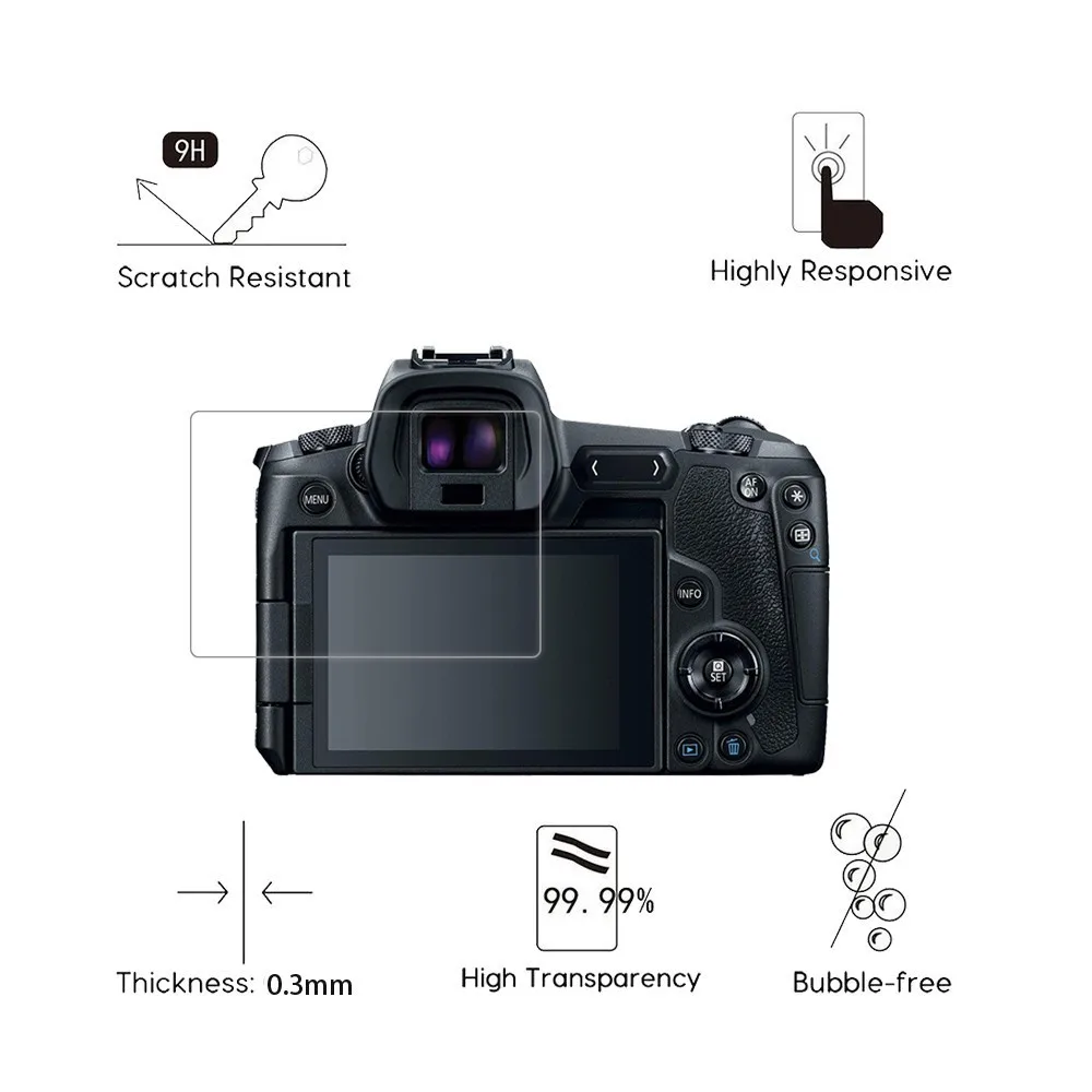 0,26 мм 2.5D 9H прозрачная защитная пленка из закаленного стекла для Canon EOS R 70D 77D 9000D 600D 80D 6D цифровая камера с защитой от царапин