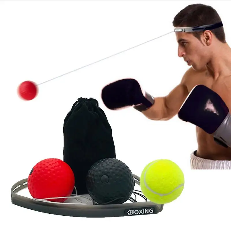 

Hand Eye Training Set Head-Mounted Boxing Reaction Balls Set For Boxing Speed Boxing Vent Ball With Silicone Sweat Headband