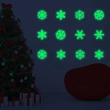 1 шт. Лидер продаж Снежинка светящиеся игрушечные наклейки в комнате окна магазин Рождество светится в темноте наклейки