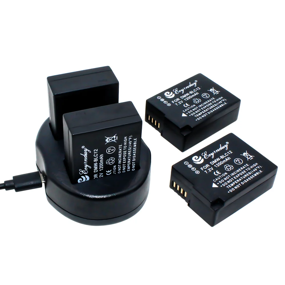 4 Pack Замена батареи DMW BLC12 и USB двойное зарядное устройство для PANASONIC LUMIX DMC G5 G6 G7 GX8