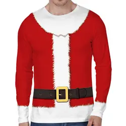 Рождественский 3D рубашка с принтом Для мужчин осень с длинным рукавом осень-зима кардиган галстук печатных Для мужчин s поддельные Двойка