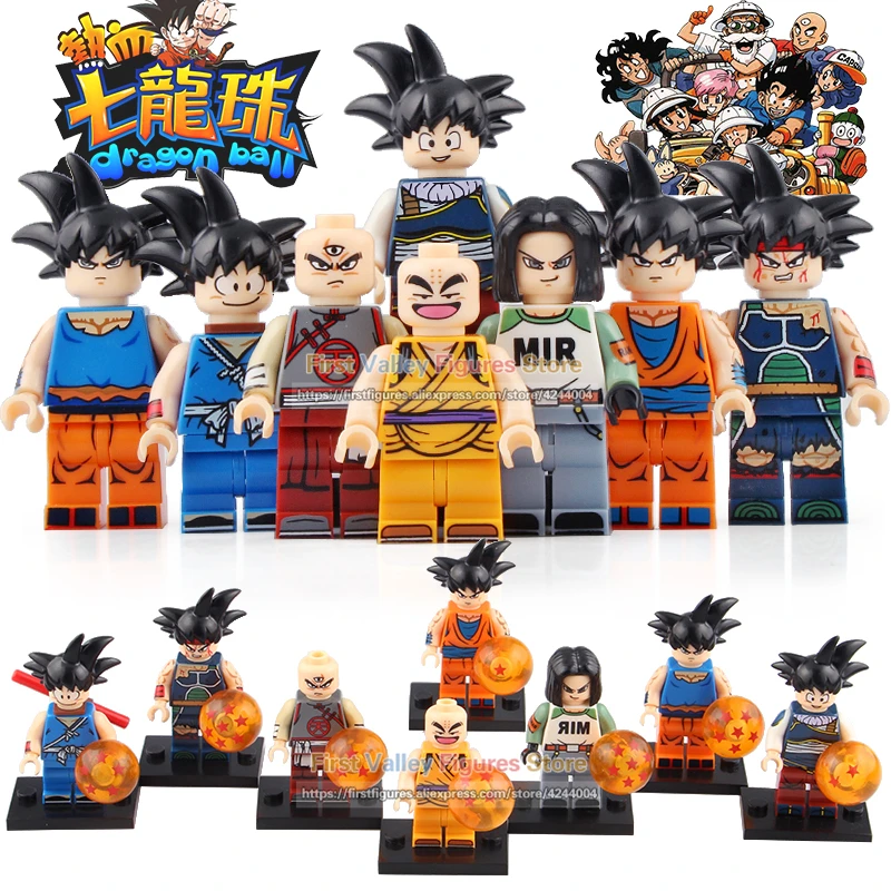 80 шт. Dragon Ball Z строительные блоки Son Goku tien shinhan Krillin Android 17 Аниме фигурки Кирпичи игрушки для детей KT1009