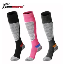 Мужские и женские лыжные носки, зимние теплые хлопковые спортивные носки для кемпинга, велоспорта, катания на лыжах, впитывающие эластичные длинные носки для сноуборда