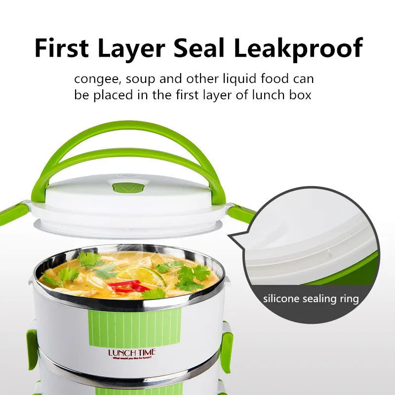 Multi-layer Sealed Insulated Lunch Box For Kids Stainless Steel Food Container Leakproof Lunchbox School Kitchen Bento Box Gift