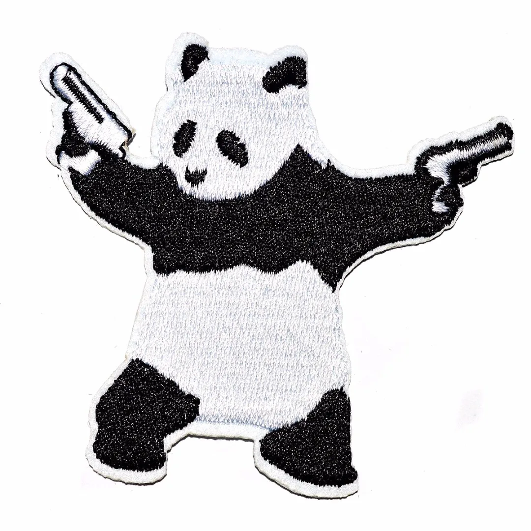 

1pc 7*7cm New Panda Embroidered Iron On Patch Badge Bag Jeans Patches Applique