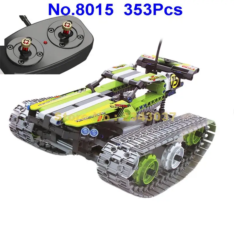 

8015 353pcs Technic Military Caterpillar Tank Stunt Car Remote Control RC Electric Building Blocks Compatible 42065 Toy