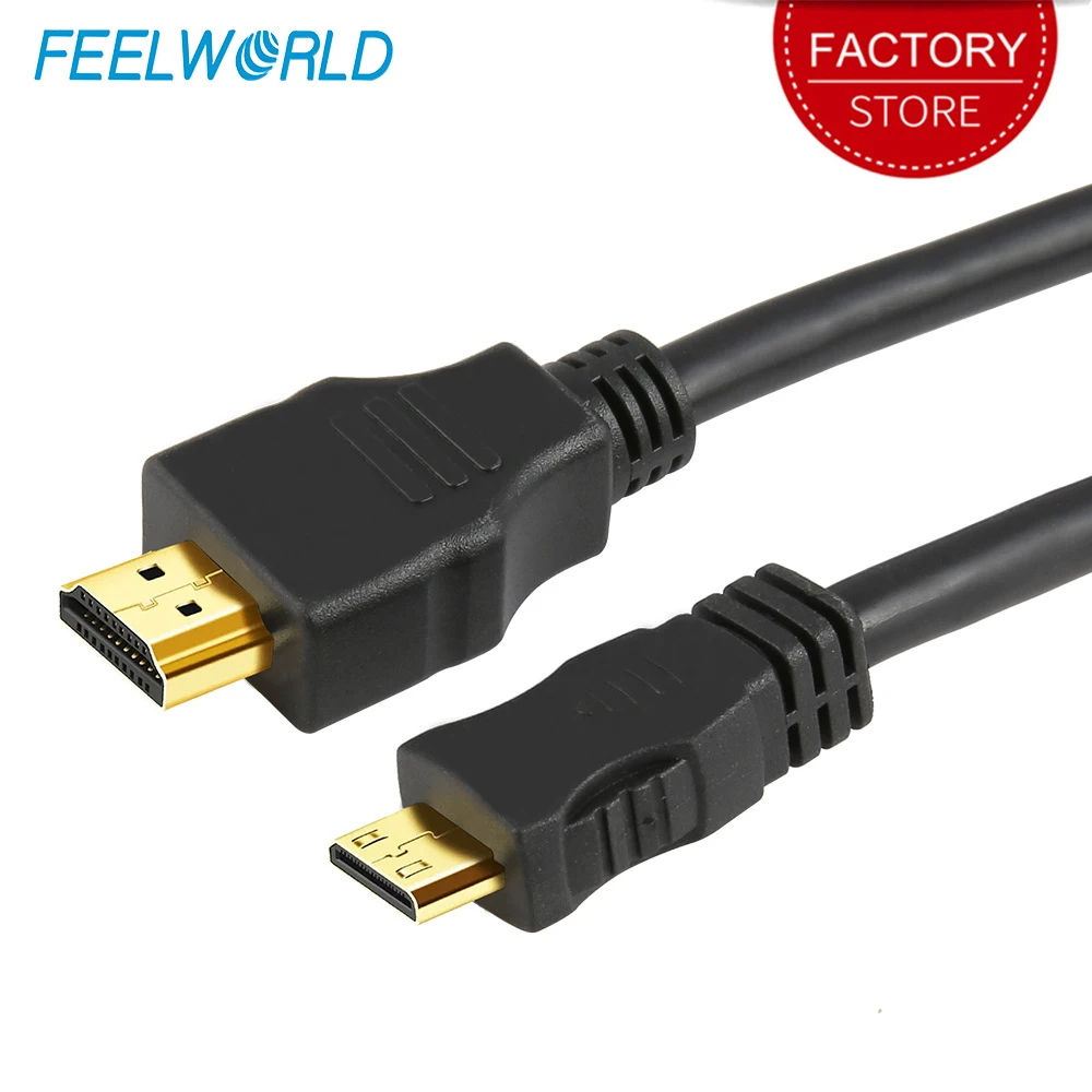Feelworld 1 M High Speed HDMI do Mini Micro wtyczkę kabla mężczyzna, mężczyzna kabel HDMI w wersji 1.4 wysokiej wytrzymałości