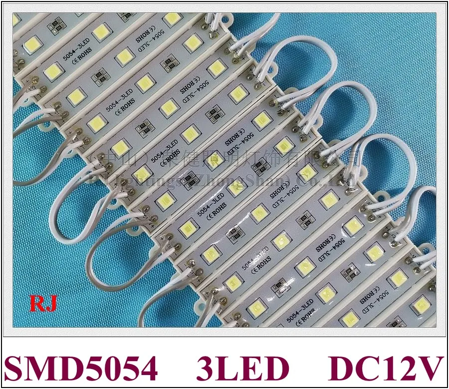 

LED module super bright SMD5054 LED lighting module light back light for sign 5054 DC12V 3*0.4W 1.2W 150lm IP66 75mm*12mm 3 led
