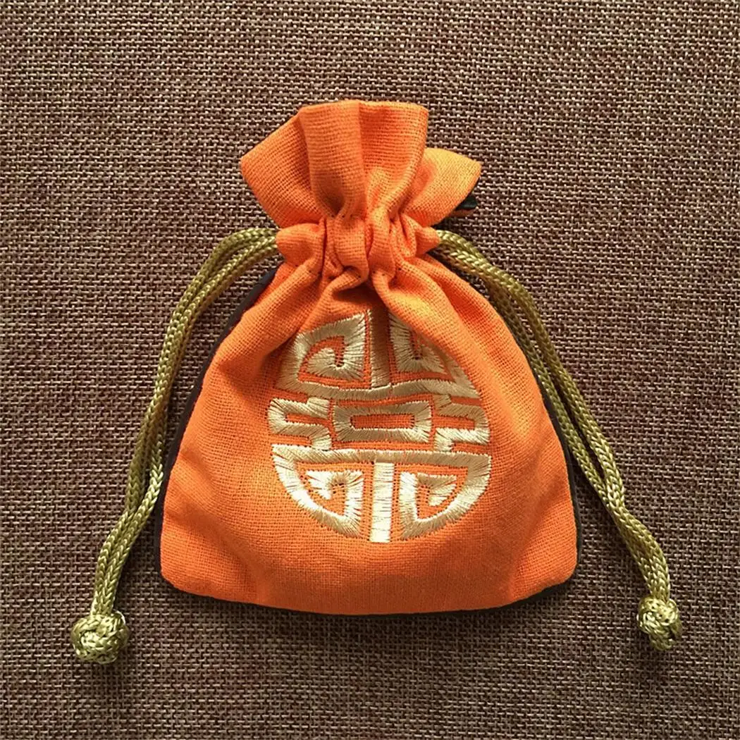 Mini Portable Print Drawstring Closure Jewelry Bag Gift Bagin Bags