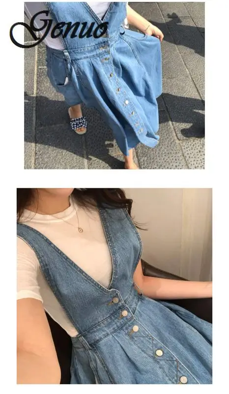 Women Denim Dress 2018 Fashion Single Breasted Spaghetti Strap Jean Dress Women Tunic Big Hem Backless Dress Vestidos Women Denim Dress 2018 Fashion Single Breasted Spaghetti Strap Jean Dress Women Tunic Big Hem Backless Dress Vestidos