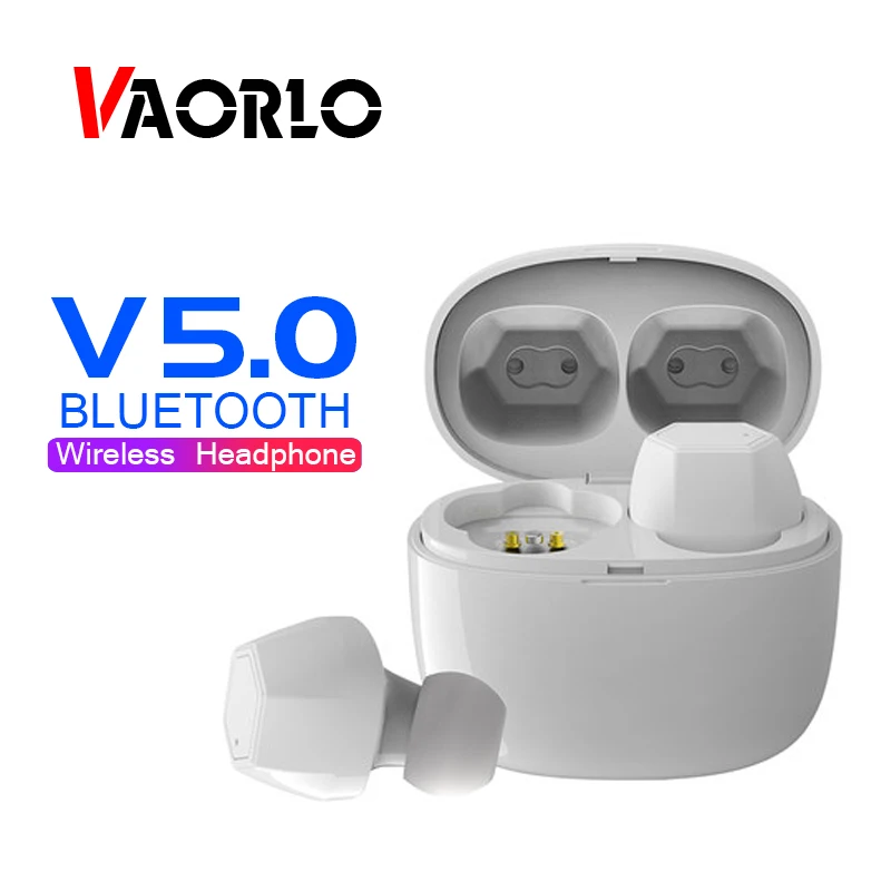 

VAORLO Bluetooth Earphone 5.0 TWS True Wireless Earbud Stereo Music Bilateral Calls Sport Headset With Charging Box Dual MIC