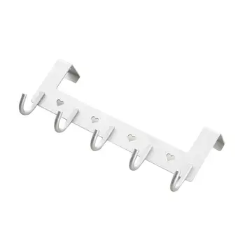 

Wall Mounted Hook Rack Over the Door Aluminum Hook Rack with 5 Hooks Home Clothes Coats Organizer for Bedroom Bathroom (Black)