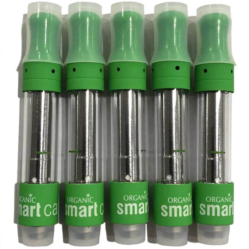 

50pcs/lots Smart CBD Cartridges tank 1.0ml Ceramic Coil Thick Oil Atomizer Cartridges for 510 Bud Battery Vaporizer e-cigarettes