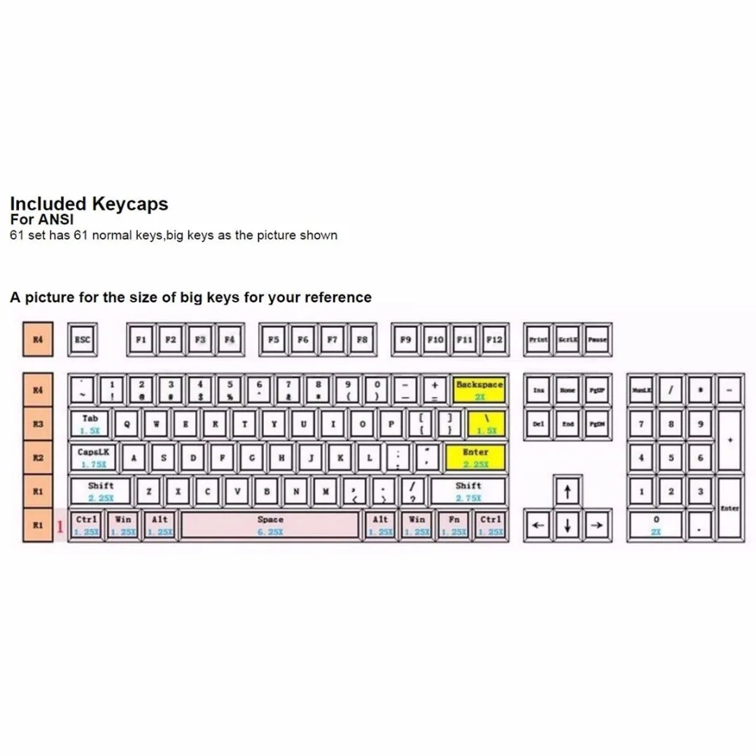 Koop Zwarte Lege 61 Keycap 61 Toetsen Gaming Keyboard Keycaps Zwarte Dikke PBT Keycaps Voor MX Schakelaars Mechanische Toetsenbord