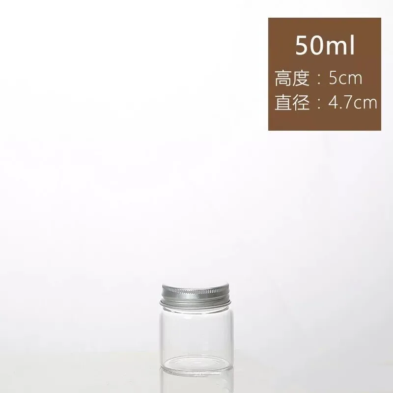

12pcs/lot 47*50mm 50ml Glass Jars With Aluminium Screw Cap Empty Bottles Lids Glass Bottles Gift Vials Jars Containers Decor