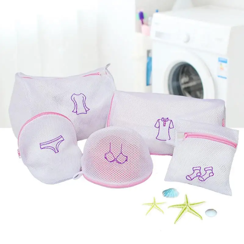 الغسيل حقيبة التخزين المطرزة غسل الملابس حقيبة الغسيل مجموعة سميكة الملابس الداخلية الصدرية حامي حقيبة الغسيل s ل غسالات ملابس أوتوماتيك