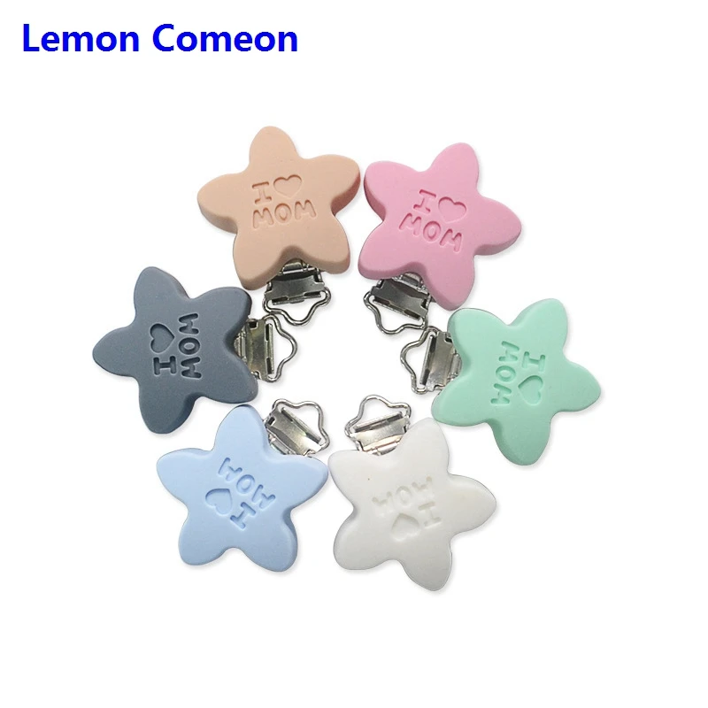 

1PC Star Shaped Baby Silicone Pacifier Clips BPA Free Teething Chain Holder Clips DIY Dummy Pacifier Chain Toy Accessories