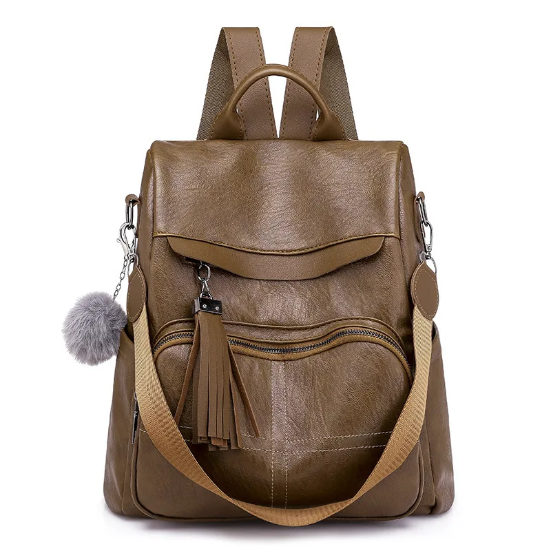 Female Soft Leather Mini Backpacks Students Ball Shoulder Schoolbags ...