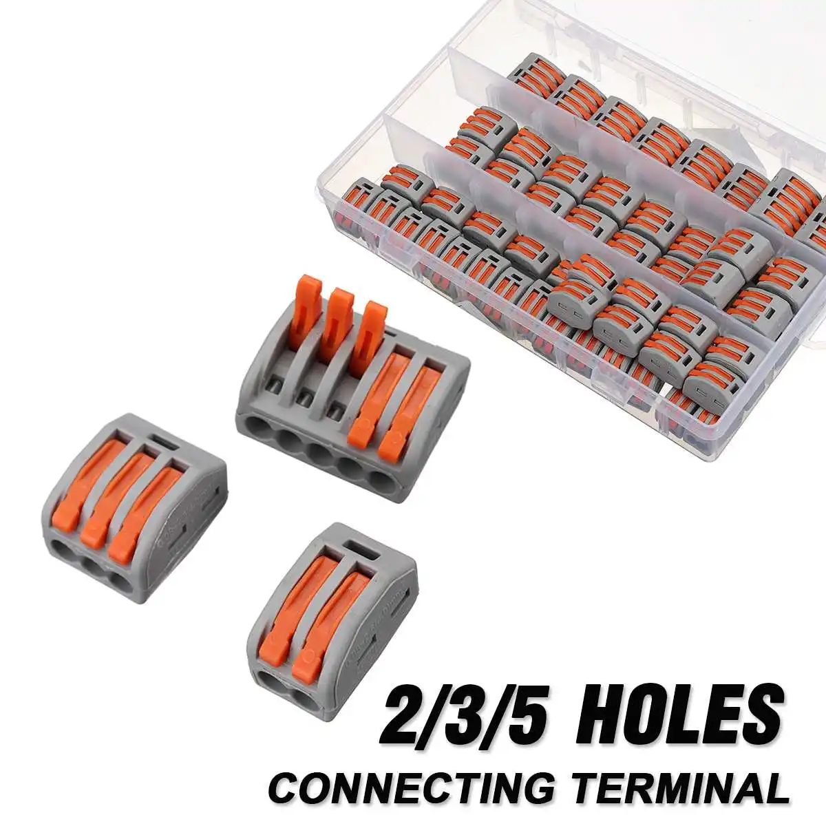 

2/ 3 / 5 holes 20A Wire Connectors Universal Compact Wiring Connector Terminal Block 18-12AWG Connector