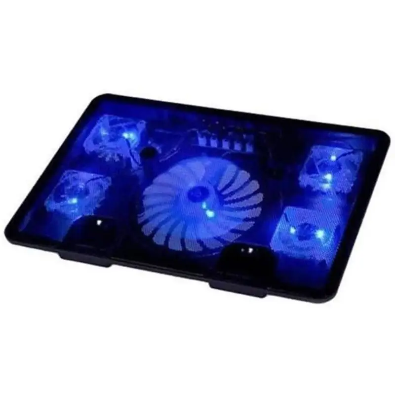 

Professional external Laptop Cooler Pad 14" 15.6" with 5 fans 2 USB Port slide-proof stand Notebook Cooling Fan with light