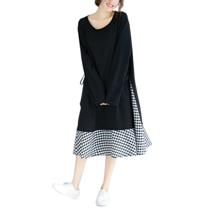 plaid sweatshirt dress
