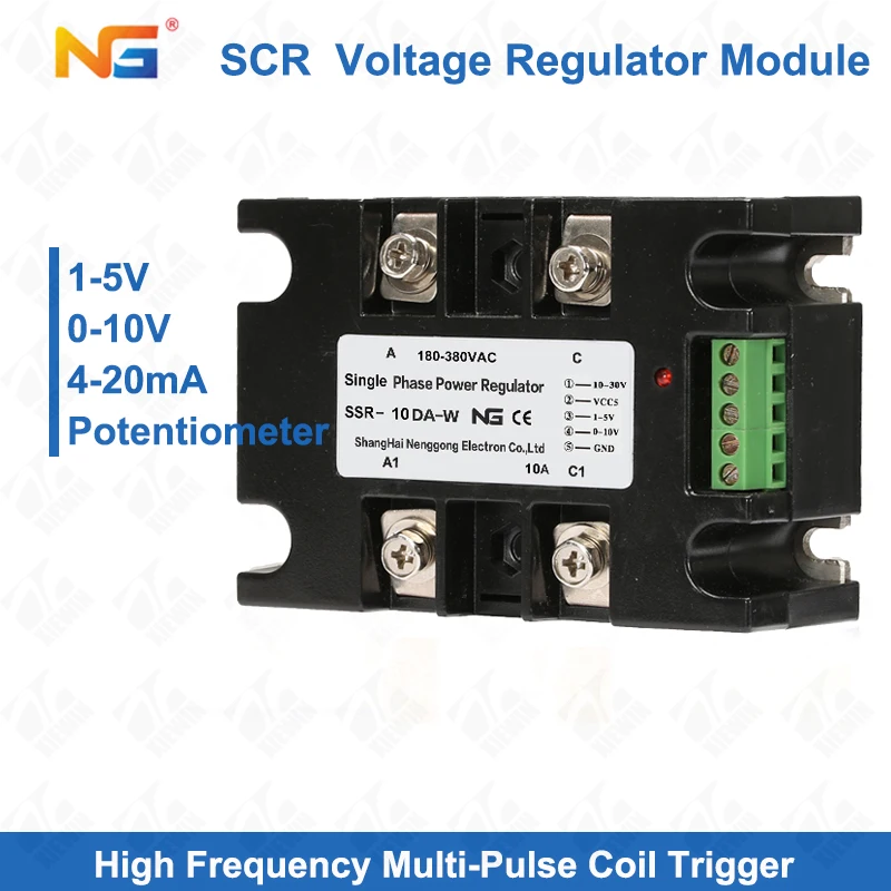 

Single-phase 10A SCR voltage regulator module phase angle control AC SCR power controller dimmer for heating control