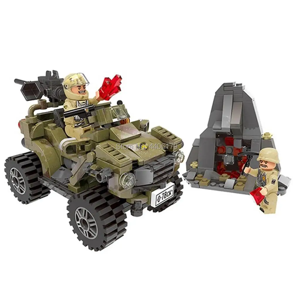 

hot LegoINGlys military WW2 army SUV vehicles war MOC Building Blocks model mini weapons figures bricks toys for children gift