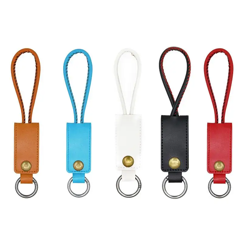 

Multi-Function Keychain Data Cable Data Transmission Car Charger For All Kind Of Digital Product 2A Leather Fast Charging Cable