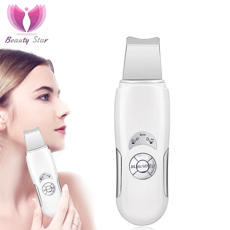 

Beauty Star Ultrasonic Face cleaning Skin Scrubber Facial Massage Machine Anion Skin Deeply Cleaning Peeling Face Lift Scrubber