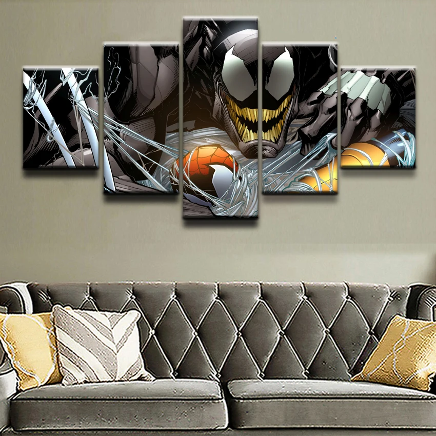 

5 Panel Canvas Poster Comics Spider-Man Wall Art Home Decor For Children's room Canvas Painting Modern Print Wall Decor Pictures