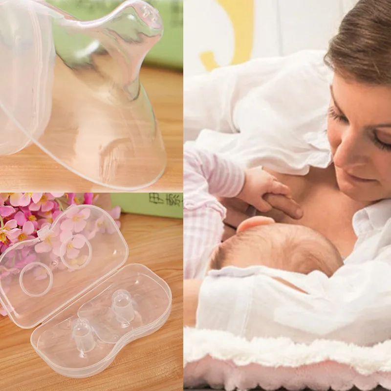 

2 Pcs Silicone Nipple Protectors Feeding Mothers Nipple Shields Protection Cover Breastfeeding Mother Milk Silicone Nipple