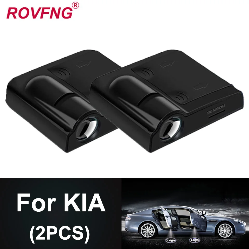 

ROVFNG Car Door LED Light Ghost x For Kia Rio Sportage 2018 Optima Cee'd Soul Sorento Cerato Venga K900 Spectra Cadenza Ceed