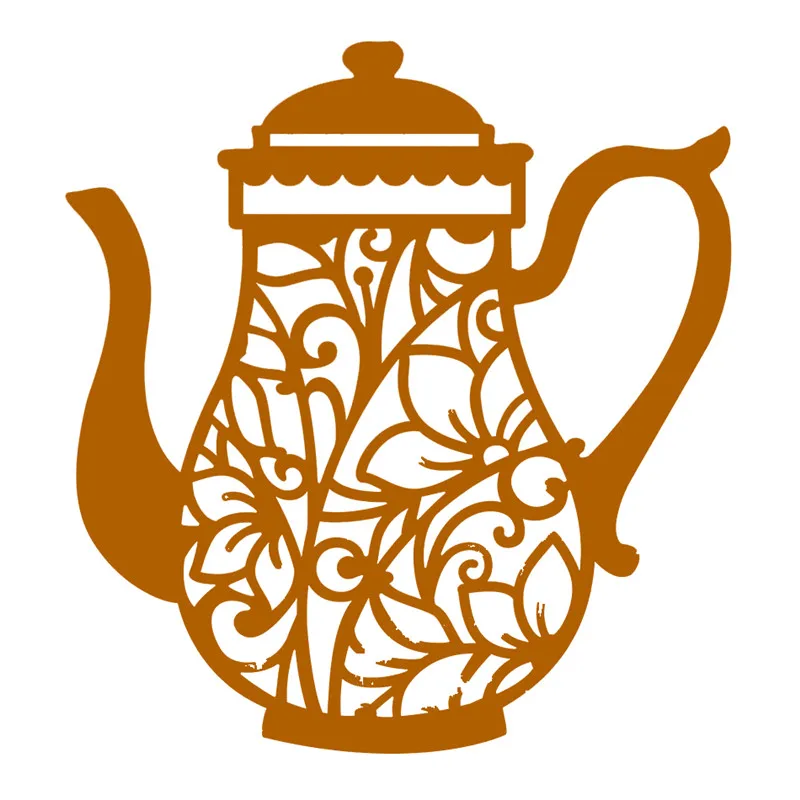 

Naifumodo Kettle Metal Cutting Dies for Scrapbooking Card Making Photo Album Embossing Paper New Dies Pot Floral Pattern Die