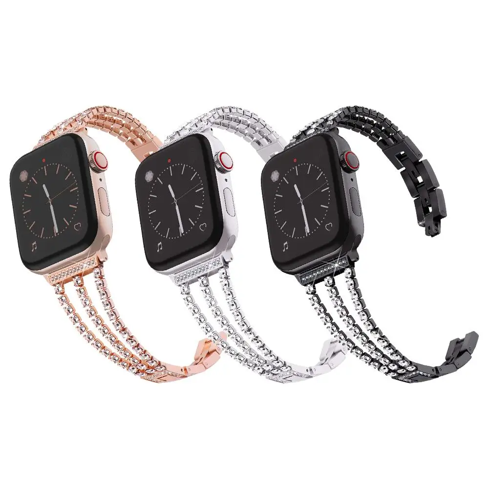 Apple Watch 40 мм ремешок для женщин Series 4 44 модный простой сменный из нержавеющей стали