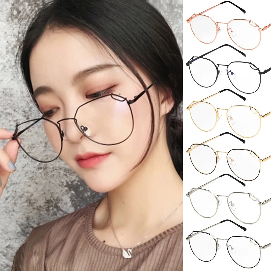 

2019 Fashion Round Metal Eyewear Optical Eyeglasses Clear Lens Eye Glasses Frame For Men Women Frame Fake Metal Glass Spectacles