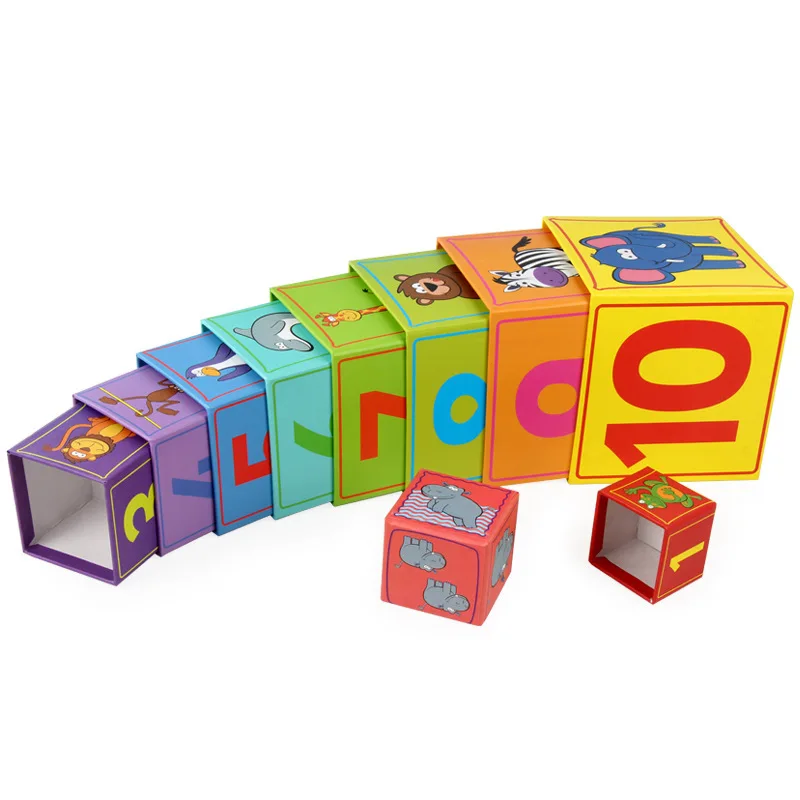 Kindergarten Pädagogisches Spielzeug 10-schicht Set Box kinder Digitale Form Gepaart Große Set Von Boxen