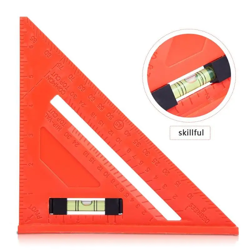 

45 Degrees Angle Ruler Multi-function Triangle Ruler with Horizontal Calibration Square Protractor Meter Woodworking Tool