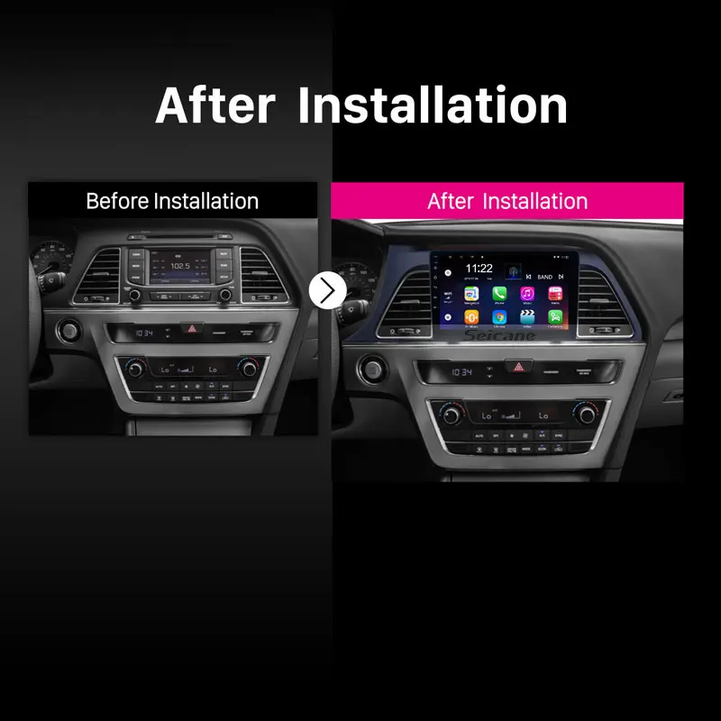 Perfect Seicane Android 9.0 for 2015 2016 2017 Hyundai Sonata Head Unit GPS Navigation Radio 9 Inch Car Stereo Support Rear camera 5
