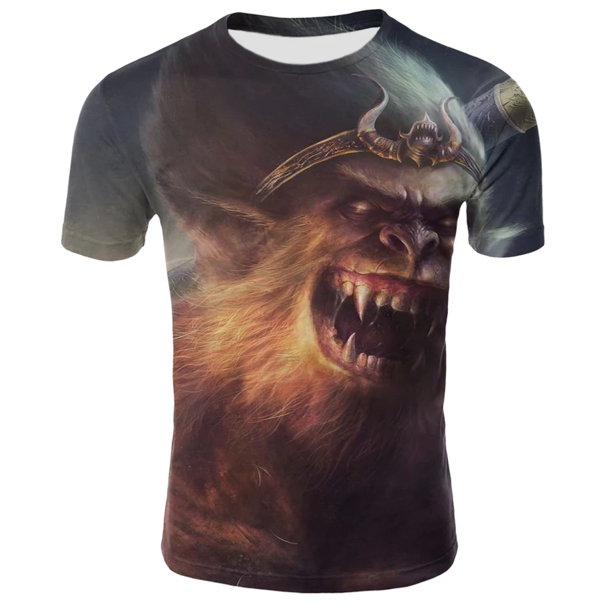 Мужская футболка с животными орангутанг/обезьяна 3D мужская футболка с рисунком забавные Молодежные футболки с коротким рукавом и круглым вырезом с 3D принтом летняя одежда XXS-4XL
