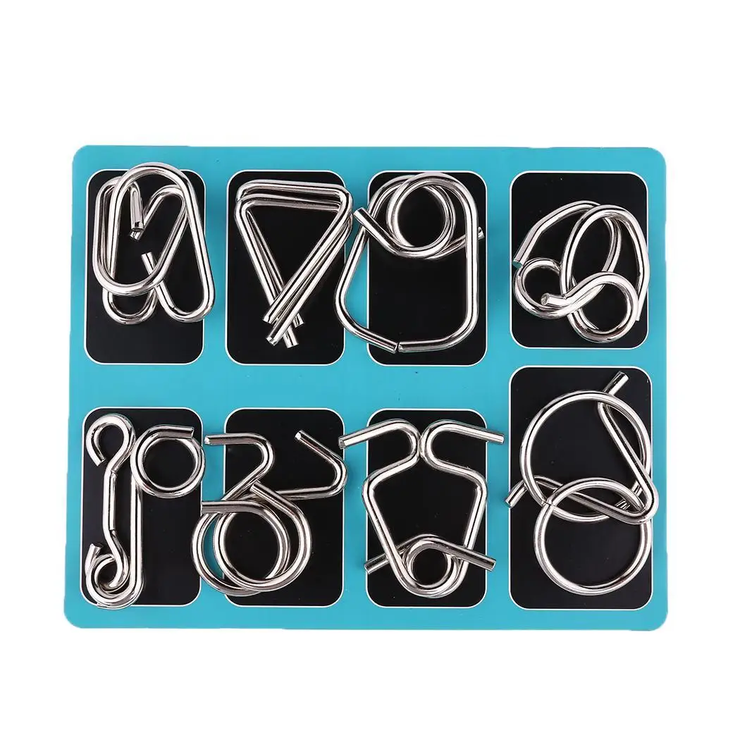Classic IQ Metal Puzzle Brain Teaser Disentanglement Wire Silver Puzzle Unisex Game 3 years old and above Toy