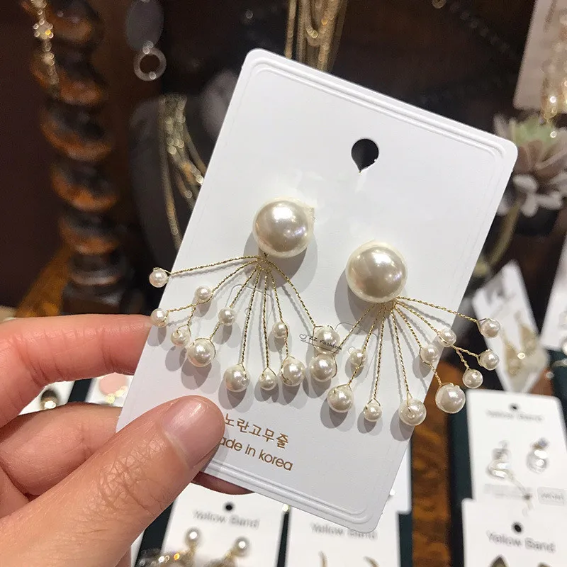 

Fashion Imitation Pearl Earring for Women Irregular Tassel Drop Earring Tree Shape Brincos New Gold Color Oorbellen Jewelry