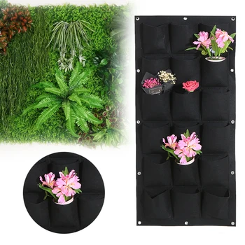 

1/4/7/16/18/25 Pockets Felt Hanging Grow Bags Vertical Garden Wall Planter for Yard Garden Home Decoration Hanging Basket Bag